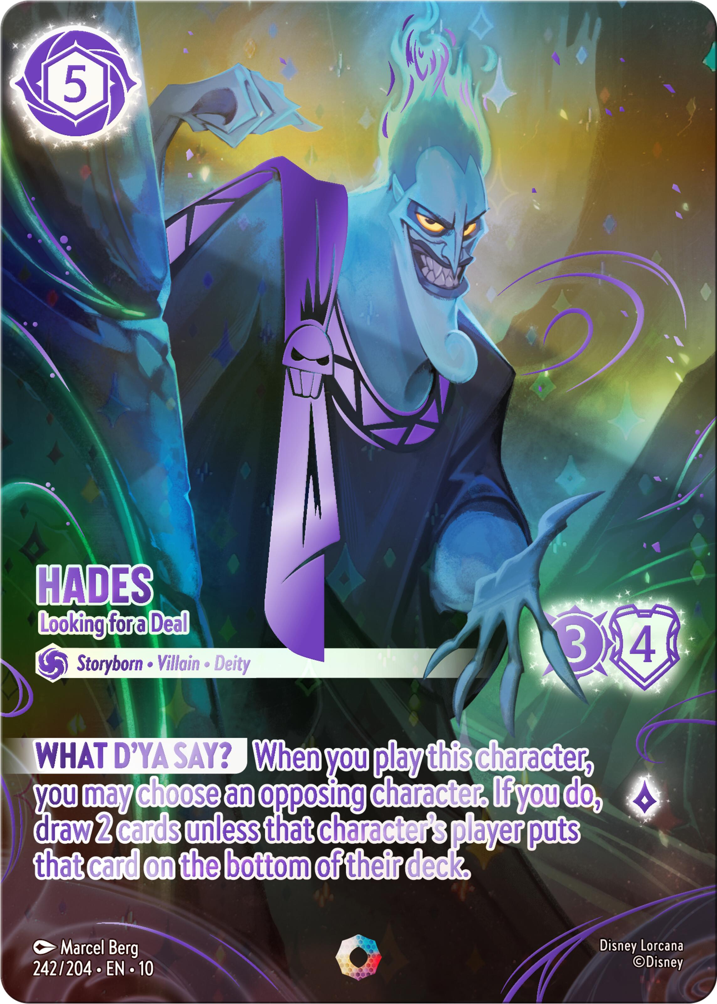 Hades - Looking for a Deal (Iconic) (242/204) [Whispers in the Well] | Cards and Coasters CA