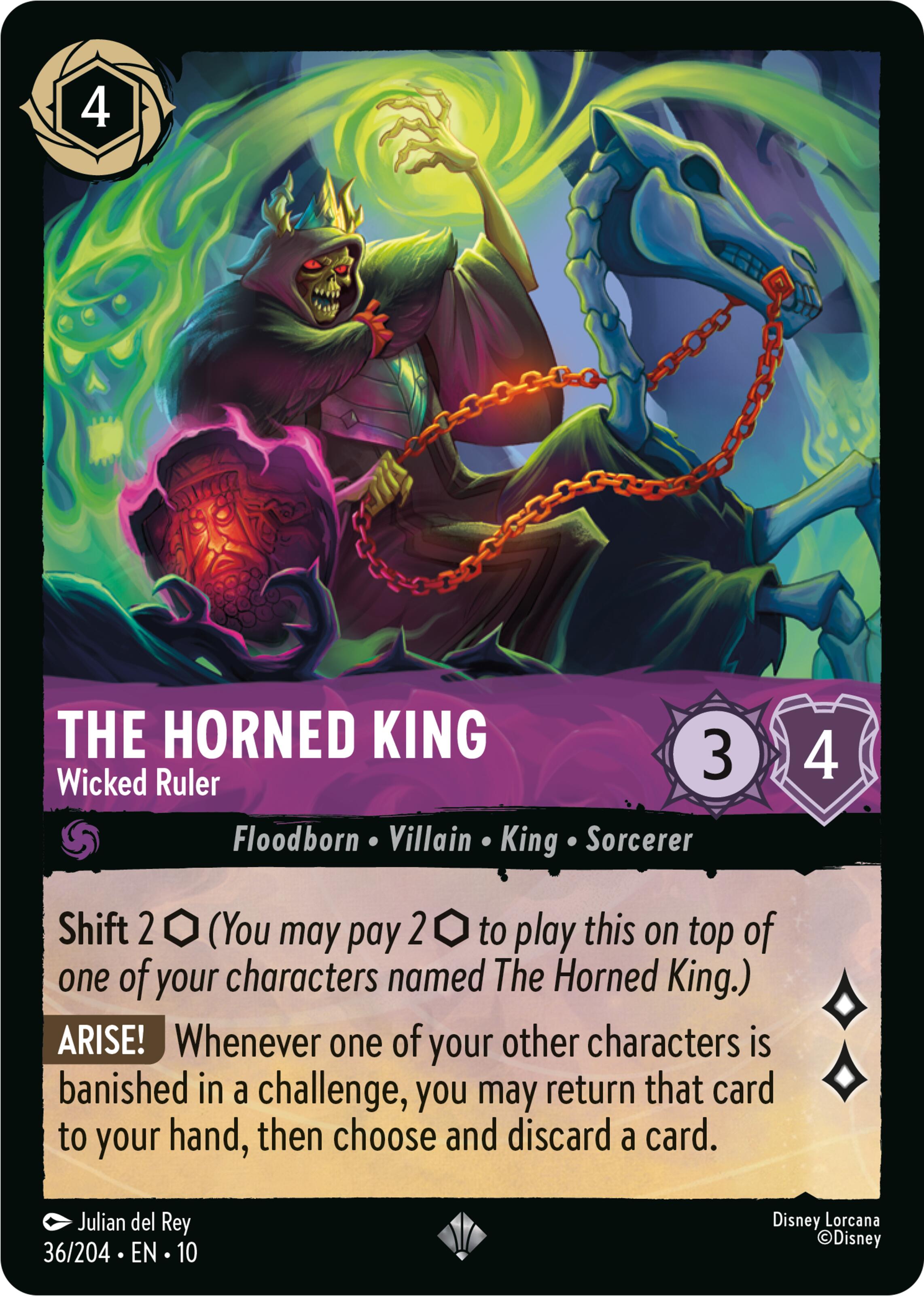 The Horned King - Wicked Ruler (36/204) [Whispers in the Well] | Cards and Coasters CA