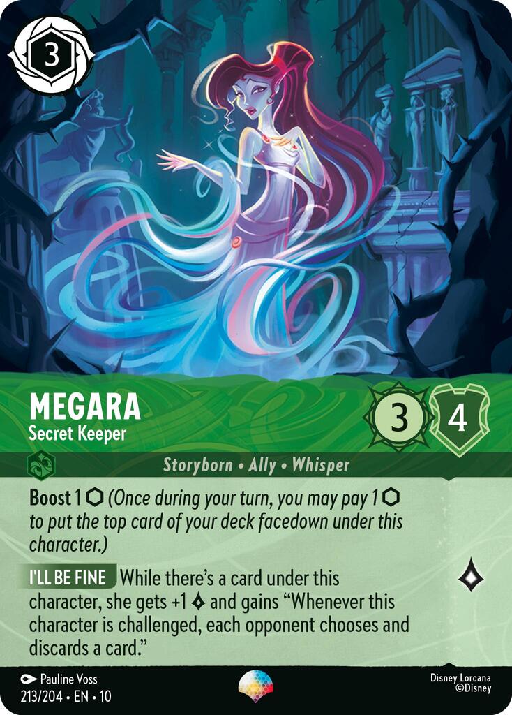 Megara - Secret Keeper (Epic) (213/204) [Whispers in the Well] | Cards and Coasters CA