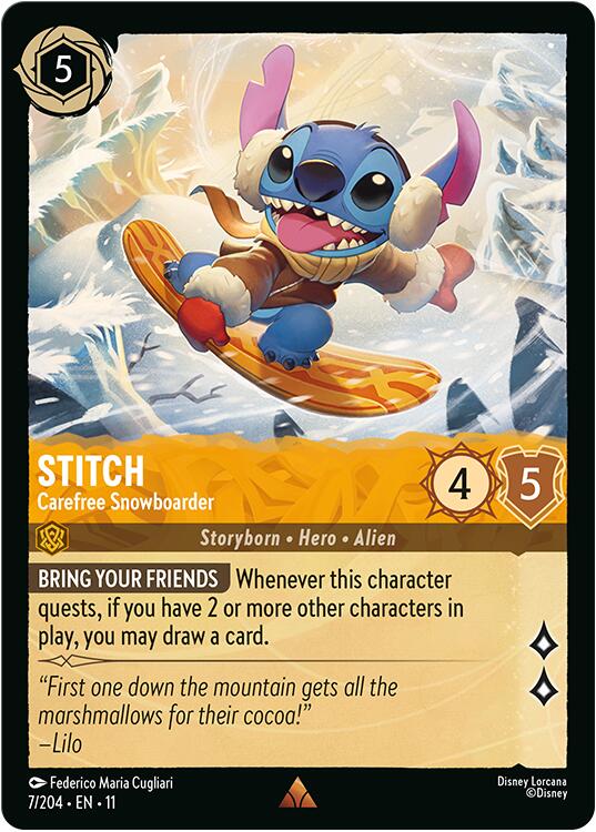 Stitch - Carefree Snowboarder (7/204) [Winterspell] | Cards and Coasters CA