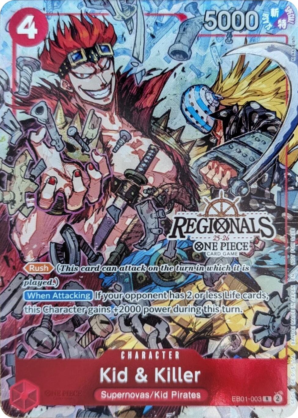 Kid & Killer (CS 25-26 Regionals Textured Chase Promo) [One Piece Promotion Cards] | Cards and Coasters CA