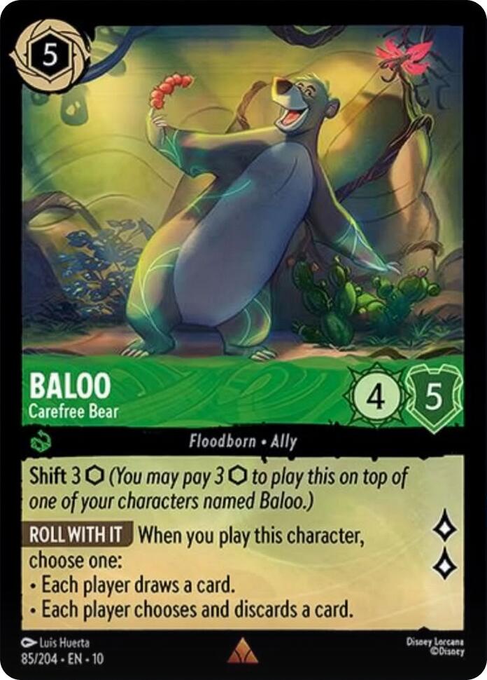 Baloo - Carefree Bear (85/204) [Whispers in the Well] | Cards and Coasters CA