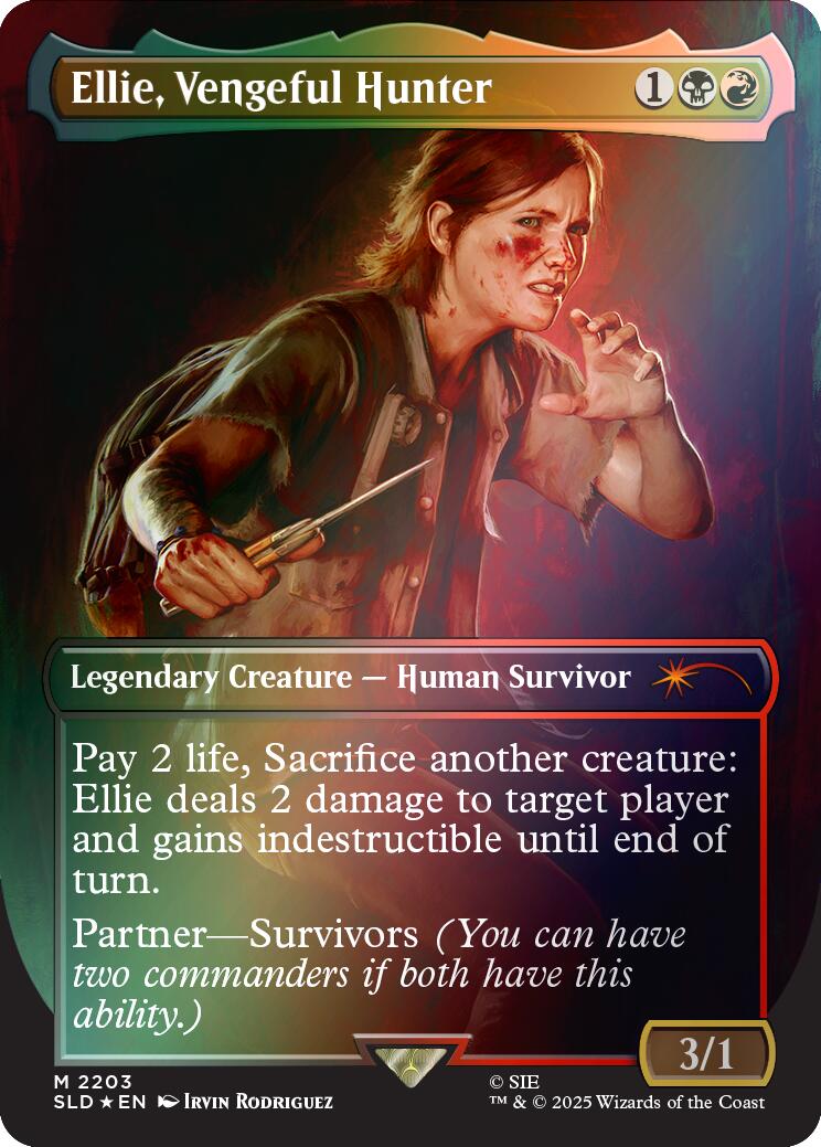 Ellie, Vengeful Hunter (Rainbow Foil) [Secret Lair Drop Series] | Cards and Coasters CA