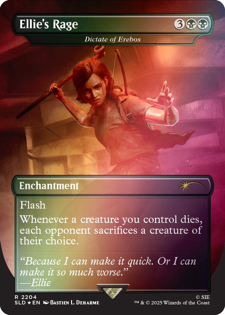 Ellie's Rage - Dictate of Erebos (Rainbow Foil) [Secret Lair Drop Series] | Cards and Coasters CA