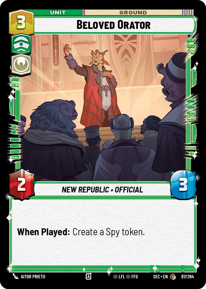 Beloved Orator (97/264) (97/264) [Secrets of Power] | Cards and Coasters CA