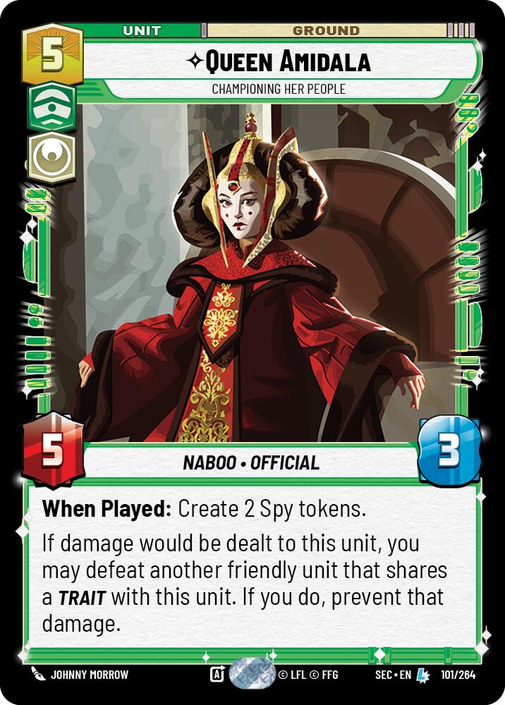 Queen Amidala (101/264) - Championing Her People (101/264) [Secrets of Power] | Cards and Coasters CA
