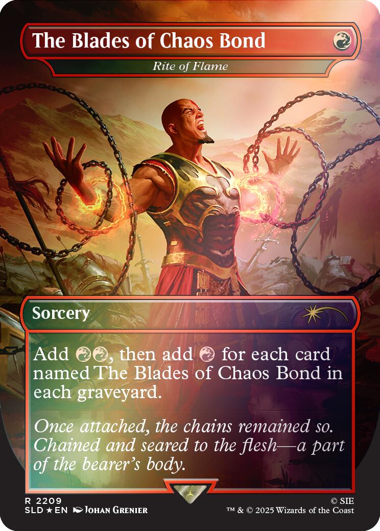The Blades of Chaos Bond - Rite of Flame (Rainbow Foil) [Secret Lair Drop Series] | Cards and Coasters CA