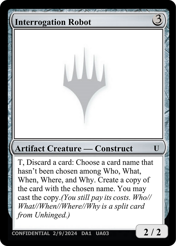 Interrogation Robot [Unknown Event] | Cards and Coasters CA