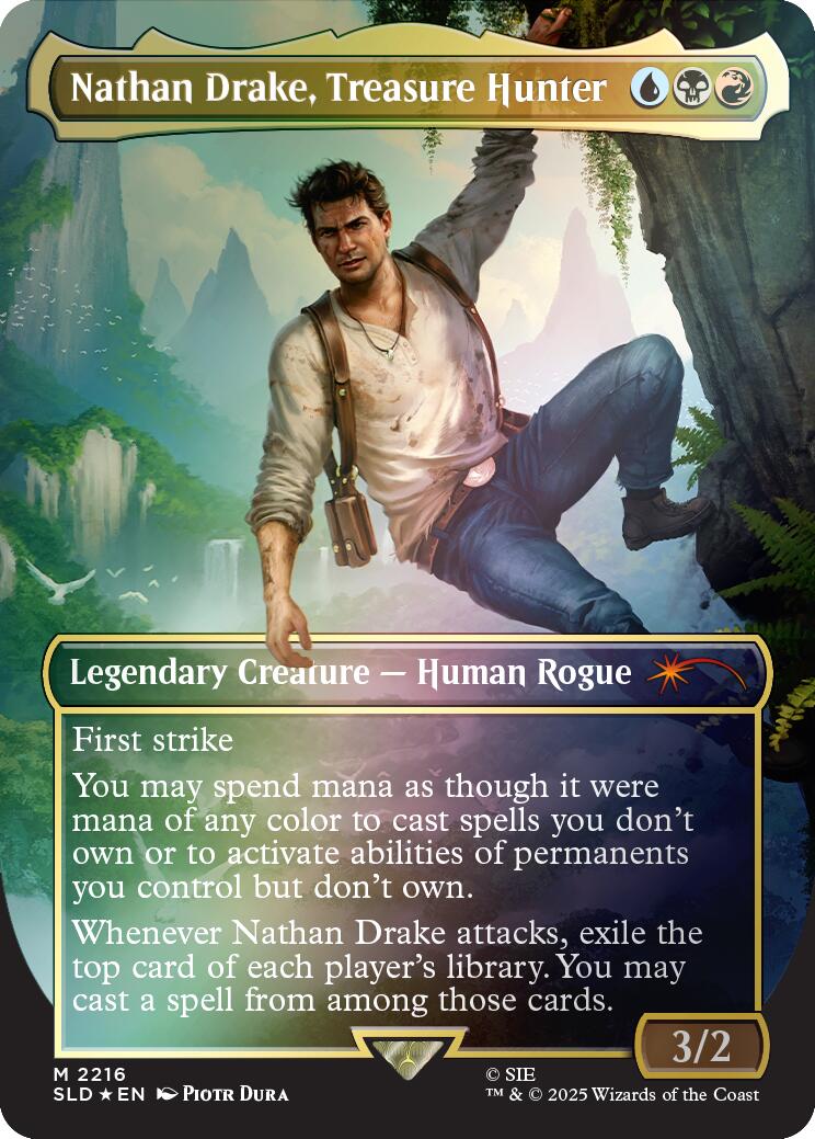 Nathan Drake, Treasure Hunter (Rainbow Foil) [Secret Lair Drop Series] | Cards and Coasters CA