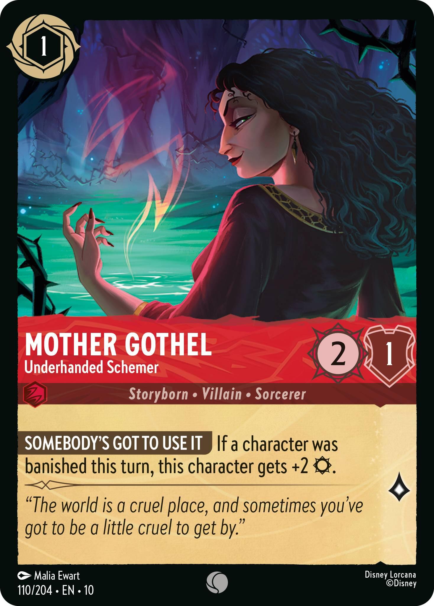 Mother Gothel - Underhanded Schemer (110/204) [Whispers in the Well] | Cards and Coasters CA