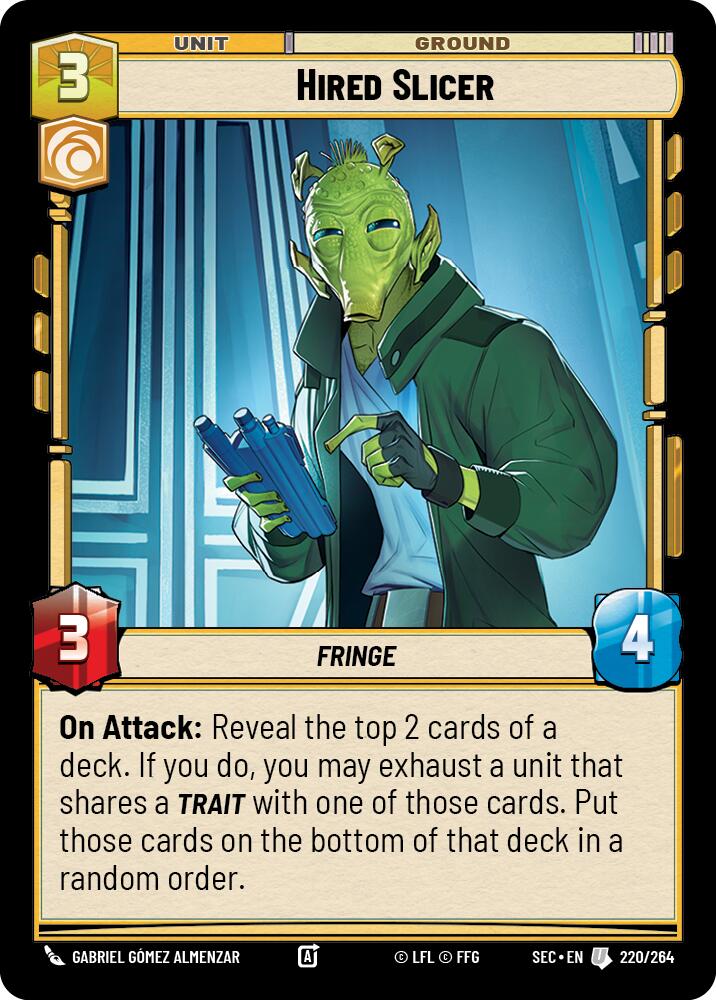 Hired Slicer (220/264) (220/264) [Secrets of Power] | Cards and Coasters CA