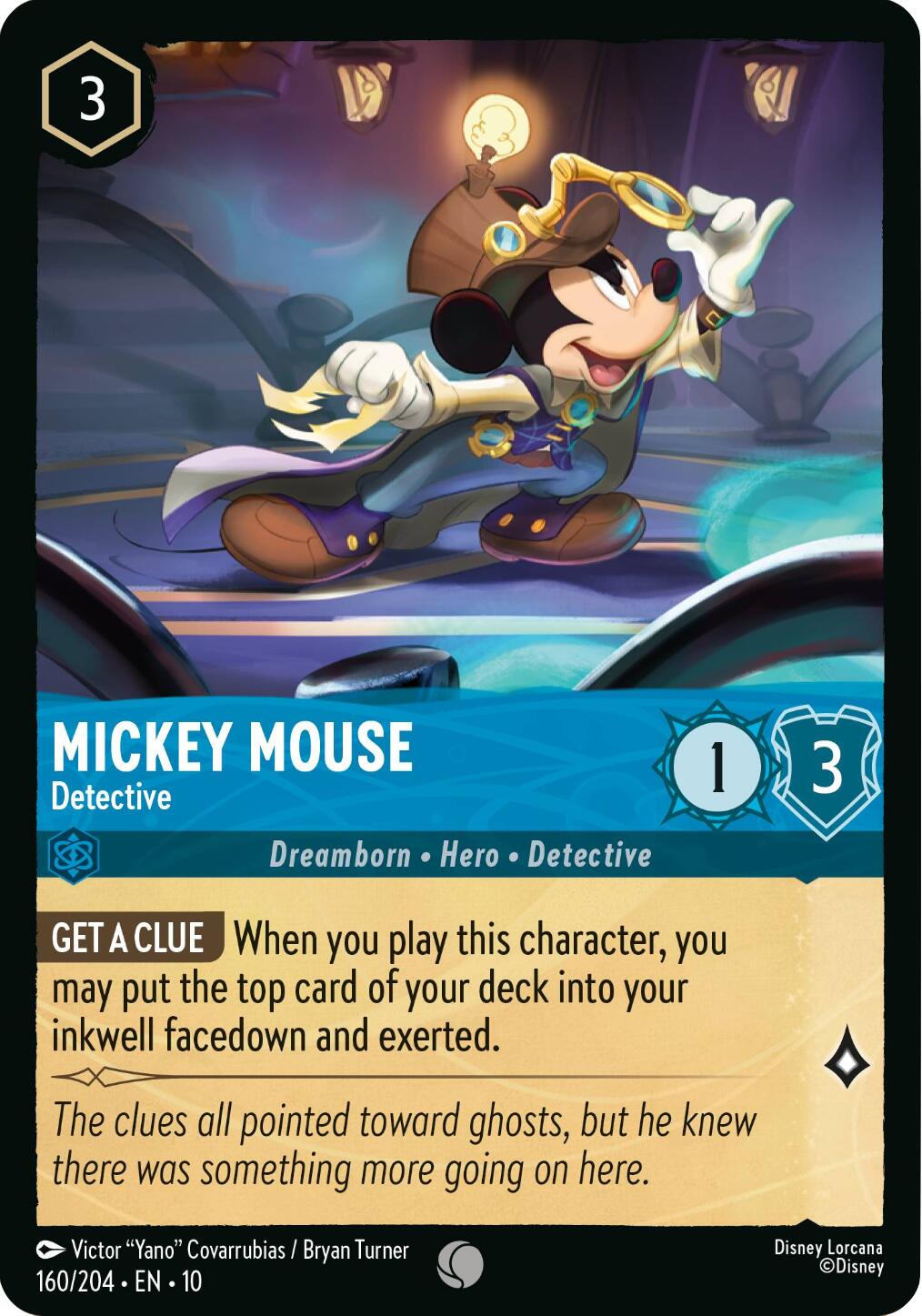 Mickey Mouse - Detective (160/204) [Whispers in the Well] | Cards and Coasters CA
