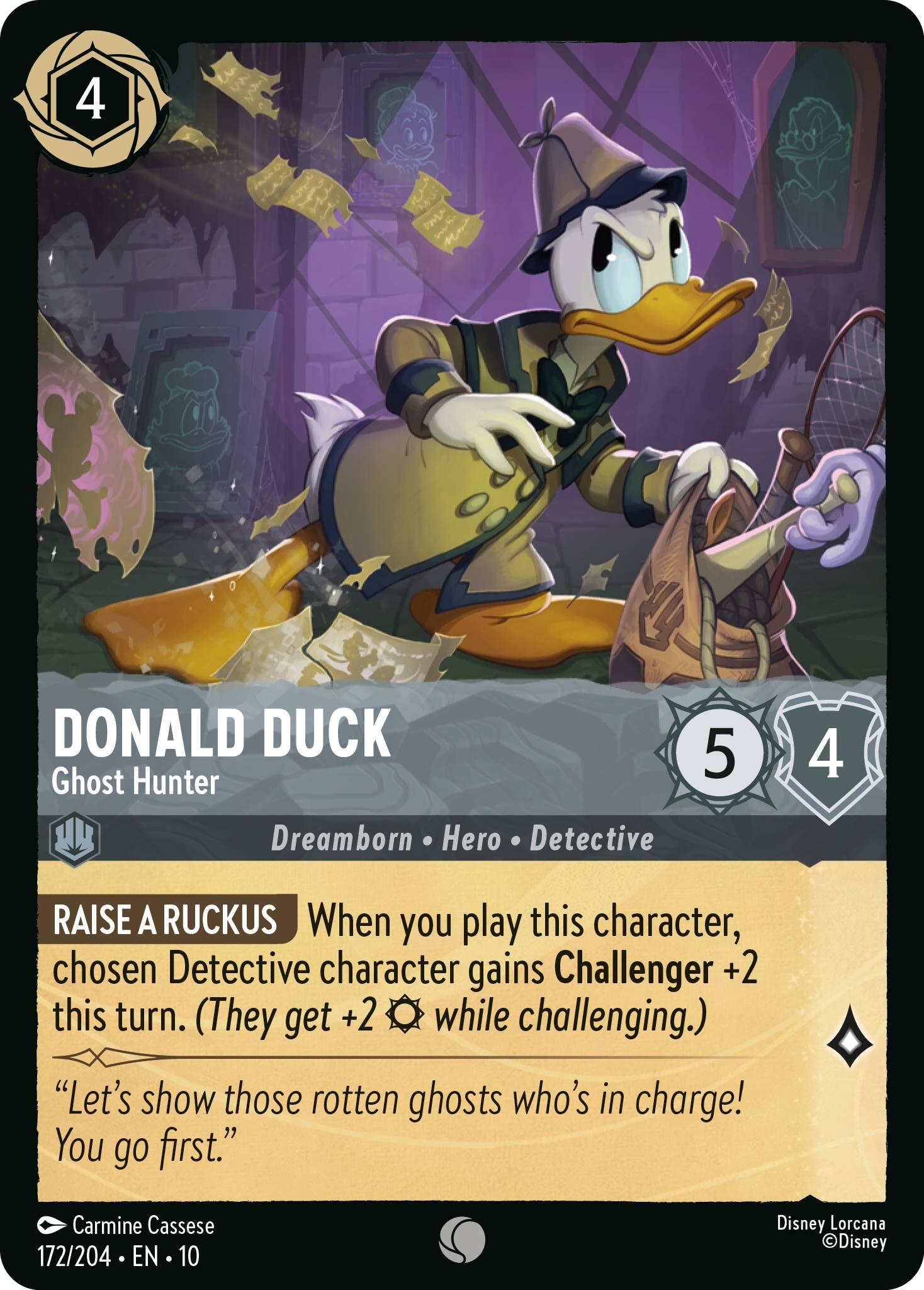 Donald Duck - Ghost Hunter (172/204) [Whispers in the Well] | Cards and Coasters CA