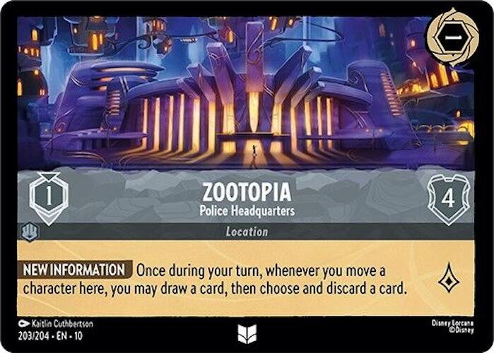 Zootopia - Police Headquarters (203/204) [Whispers in the Well] | Cards and Coasters CA