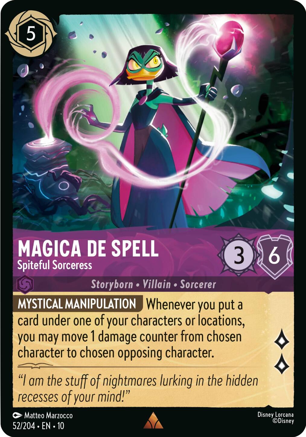 Magica De Spell - Spiteful Sorceress (52/204) [Whispers in the Well] | Cards and Coasters CA