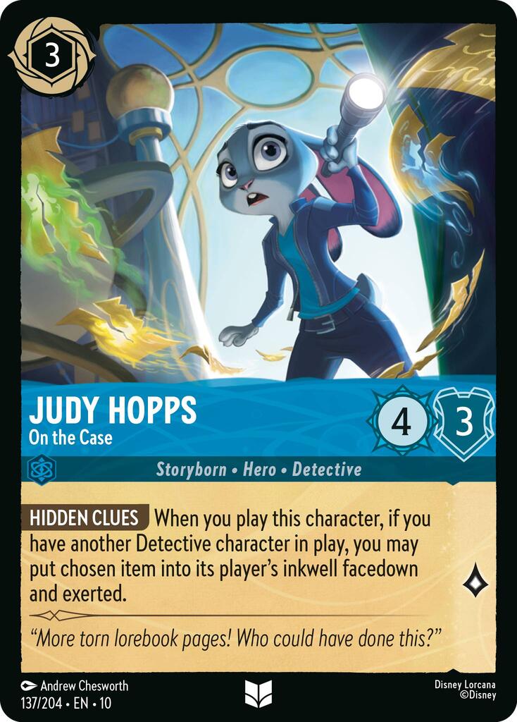 Judy Hopps - On the Case (137/204) [Whispers in the Well] | Cards and Coasters CA