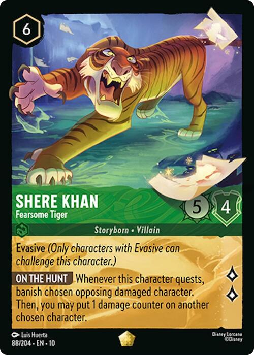 Shere Khan - Fearsome Tiger (88/204) [Whispers in the Well] | Cards and Coasters CA