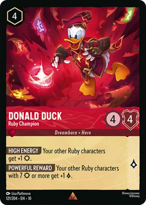 Donald Duck - Ruby Champion (121/204) [Whispers in the Well] | Cards and Coasters CA