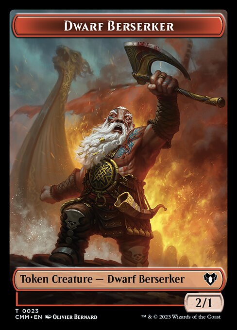 Human Soldier // Dwarf Berserker Double-Sided Token [Commander Masters Tokens] | Cards and Coasters CA