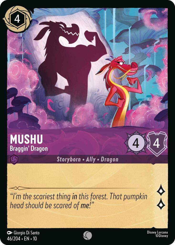 Mushu - Braggin' Dragon (46/204) [Whispers in the Well] | Cards and Coasters CA