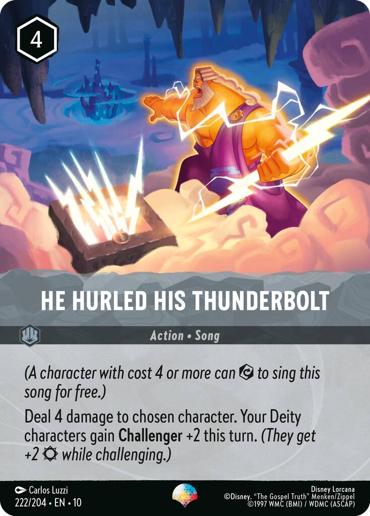 He Hurled His Thunderbolt (Epic) (222/204) [Whispers in the Well] | Cards and Coasters CA