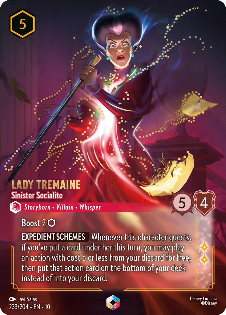 Lady Tremaine - Sinister Socialite (Enchanted) (233/204) [Whispers in the Well] | Cards and Coasters CA