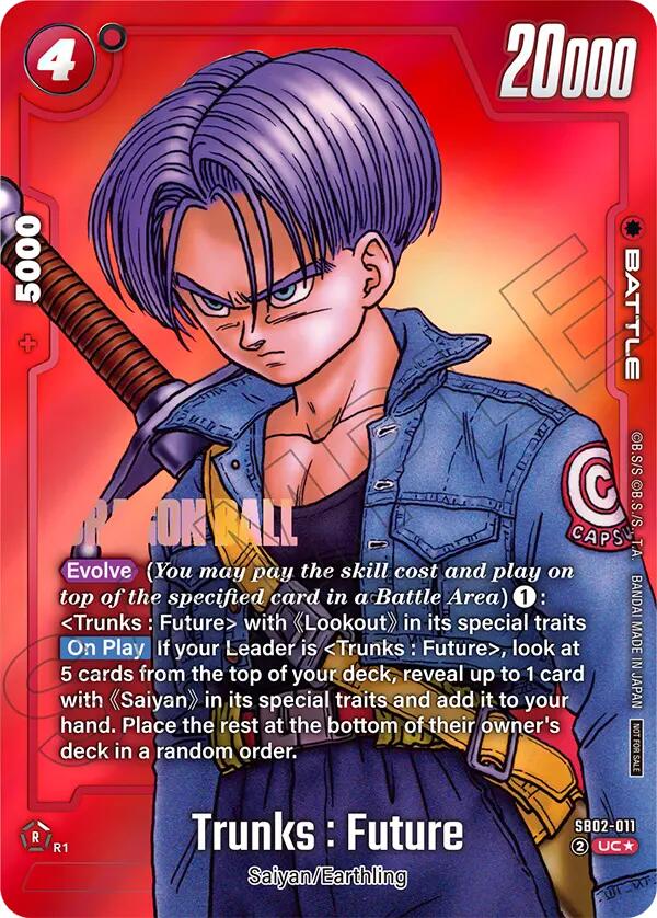 Trunks : Future (SB02-011) (Limited Pack MANGA Version 02) [Fusion World Promotion Cards] | Cards and Coasters CA
