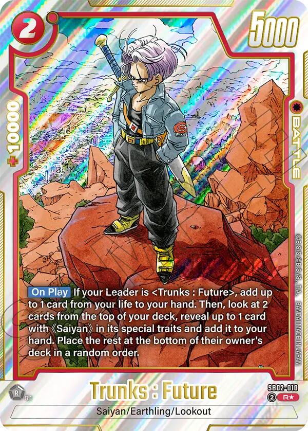 Trunks : Future (SB02-010) (Alternate Art) [Manga Booster 02] | Cards and Coasters CA