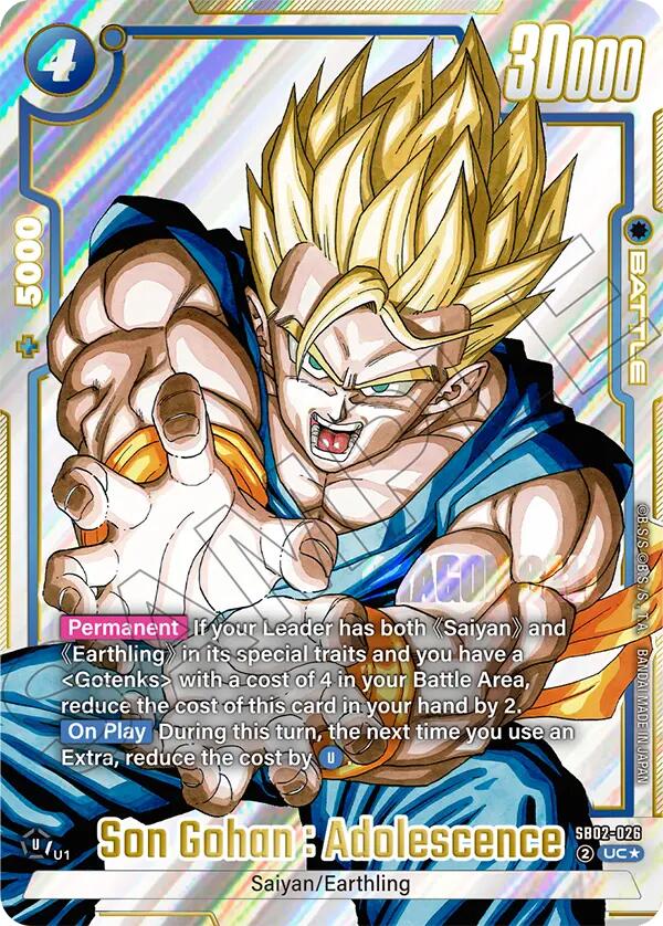 Son Gohan : Adolescence (Alternate Art) [Manga Booster 02] | Cards and Coasters CA