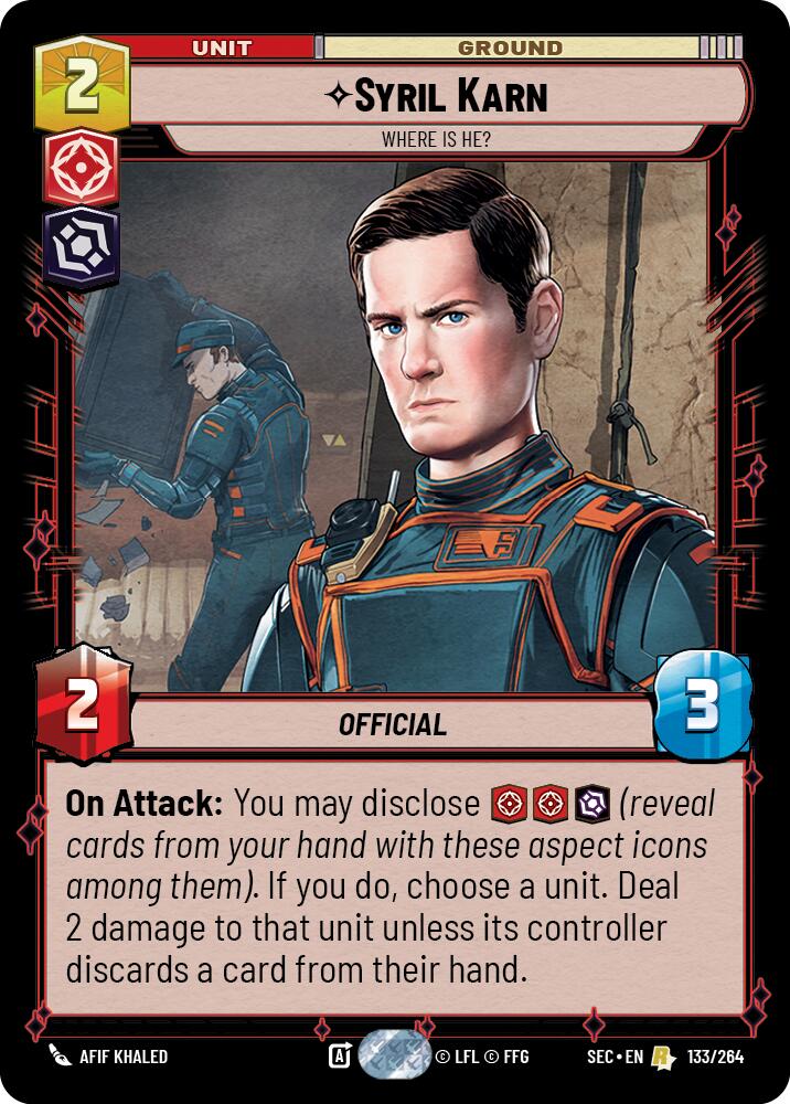 Syril Karn - Where Is He? (133/264) (133/264) [Secrets of Power] | Cards and Coasters CA