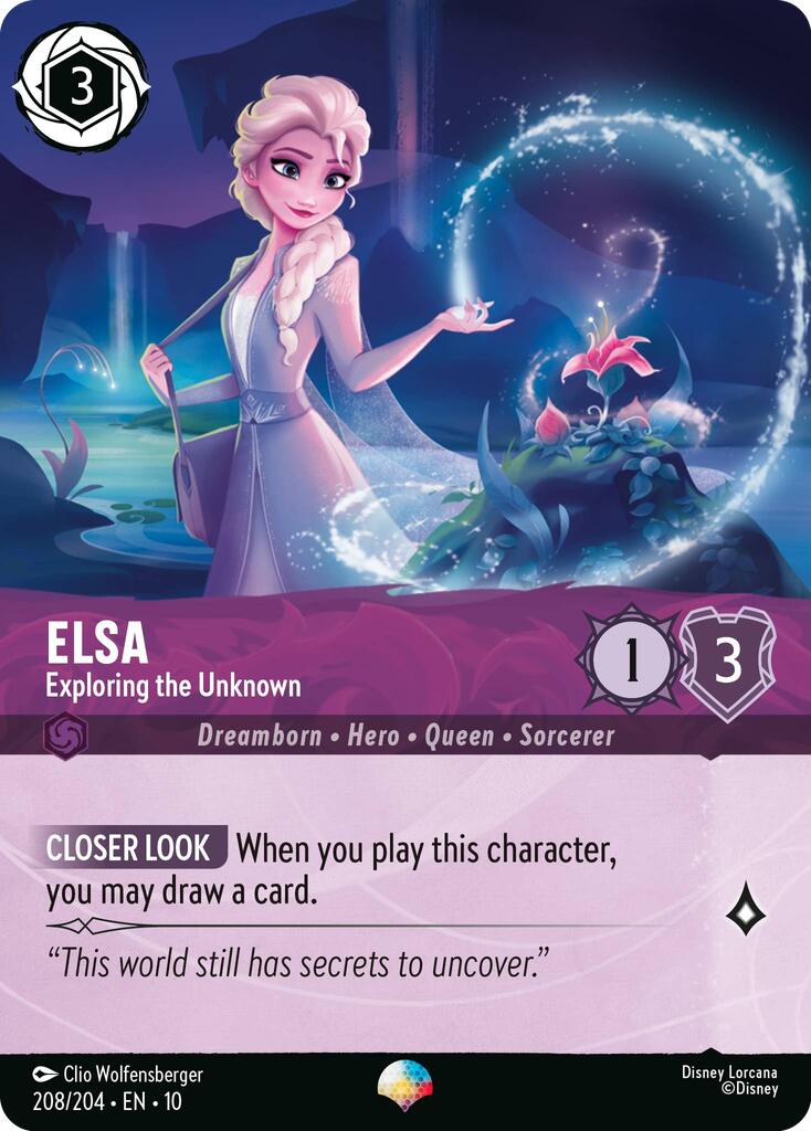 Elsa - Exploring the Unknown (Epic) (208/204) [Whispers in the Well] | Cards and Coasters CA