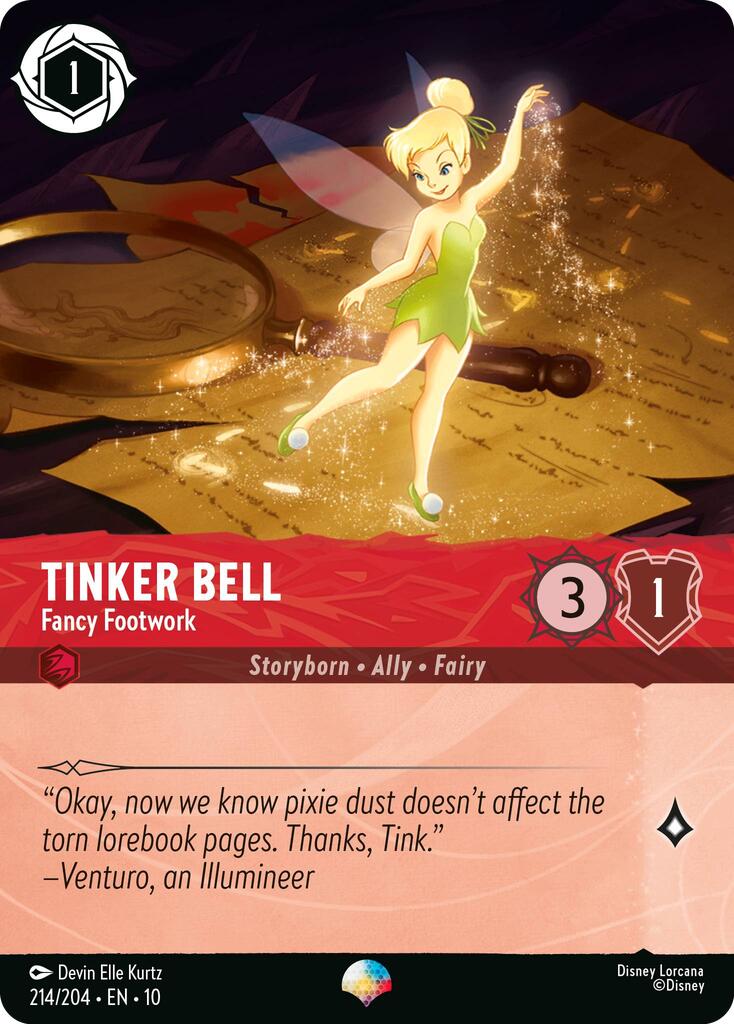 Tinker Bell - Fancy Footwork (Epic) (214/204) [Whispers in the Well] | Cards and Coasters CA
