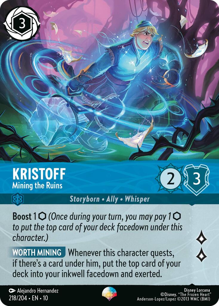 Kristoff - Mining the Ruins (Epic) (218/204) [Whispers in the Well] | Cards and Coasters CA