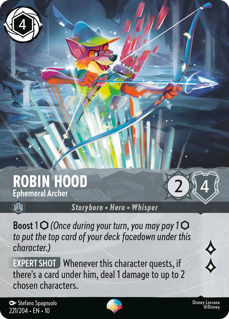 Robin Hood - Ephemeral Archer (Epic) (221/204) [Whispers in the Well] | Cards and Coasters CA