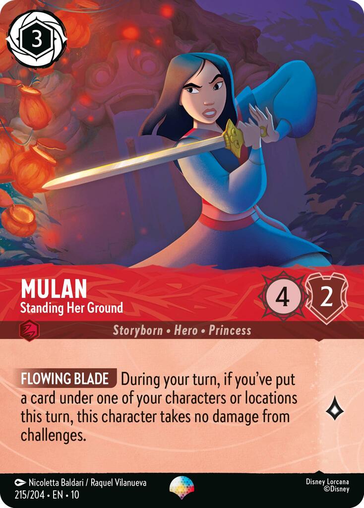 Mulan - Standing Her Ground (Epic) (215/204) [Whispers in the Well] | Cards and Coasters CA