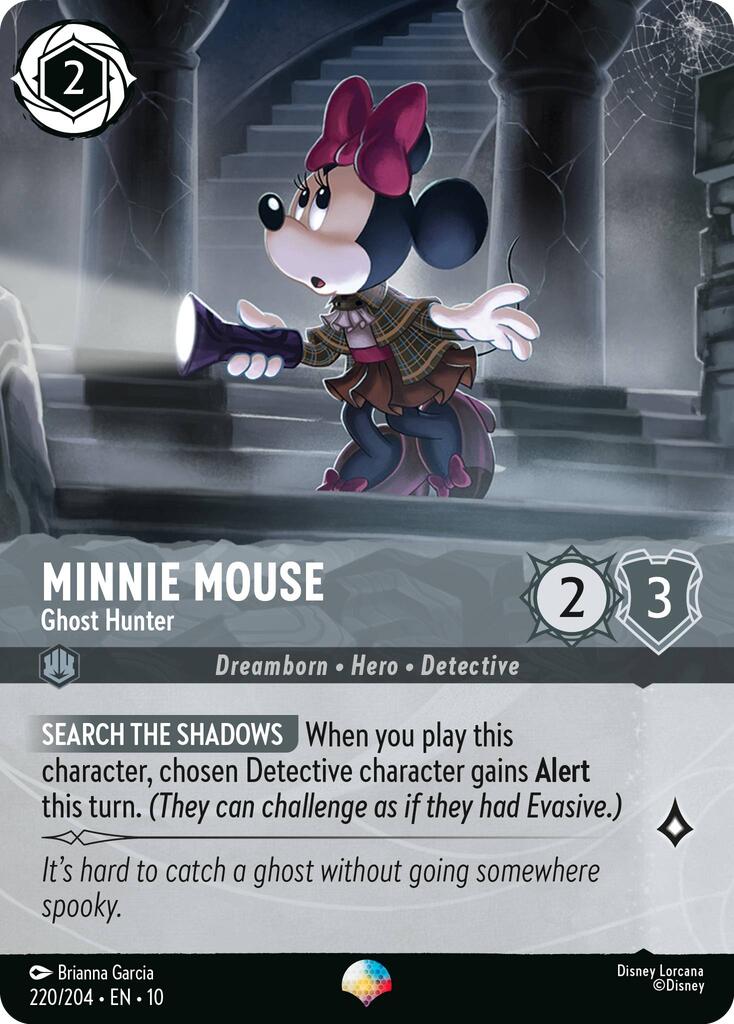 Minnie Mouse - Ghost Hunter (Epic) (220/204) [Whispers in the Well] | Cards and Coasters CA