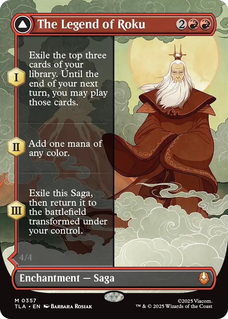 The Legend of Roku (Borderless) [Avatar: The Last Airbender] | Cards and Coasters CA