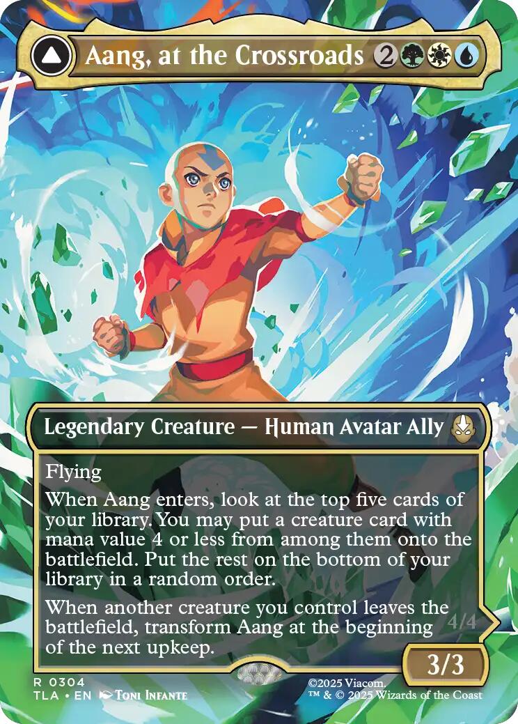 Aang, at the Crossroads (Borderless) [Avatar: The Last Airbender] | Cards and Coasters CA