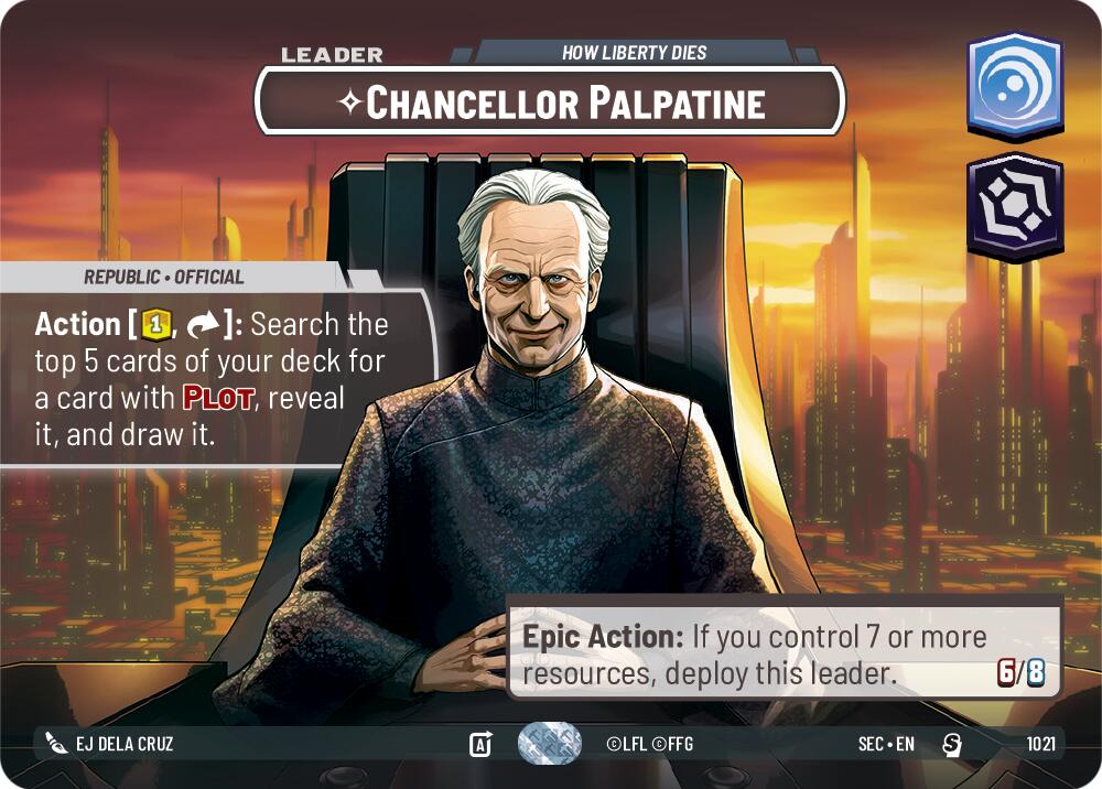 Chancellor Palpatine - How Liberty Dies (Showcase) (1021) (1021) [Secrets of Power] | Cards and Coasters CA