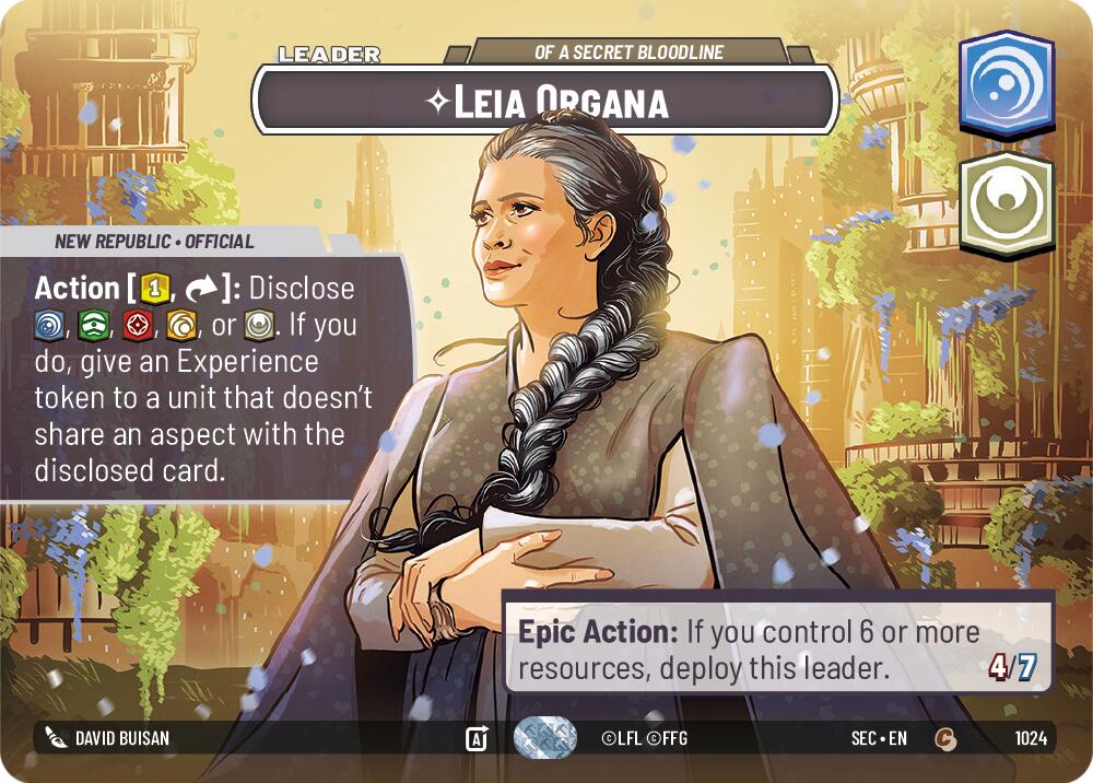 Leia Organa - Of A Secret Bloodline (Showcase) (1024) (1024) [Secrets of Power] | Cards and Coasters CA