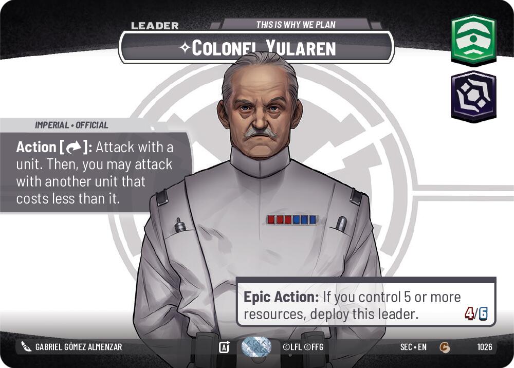 Colonel Yularen - This is Why We Plan (Showcase) (1026) (1026) [Secrets of Power] | Cards and Coasters CA