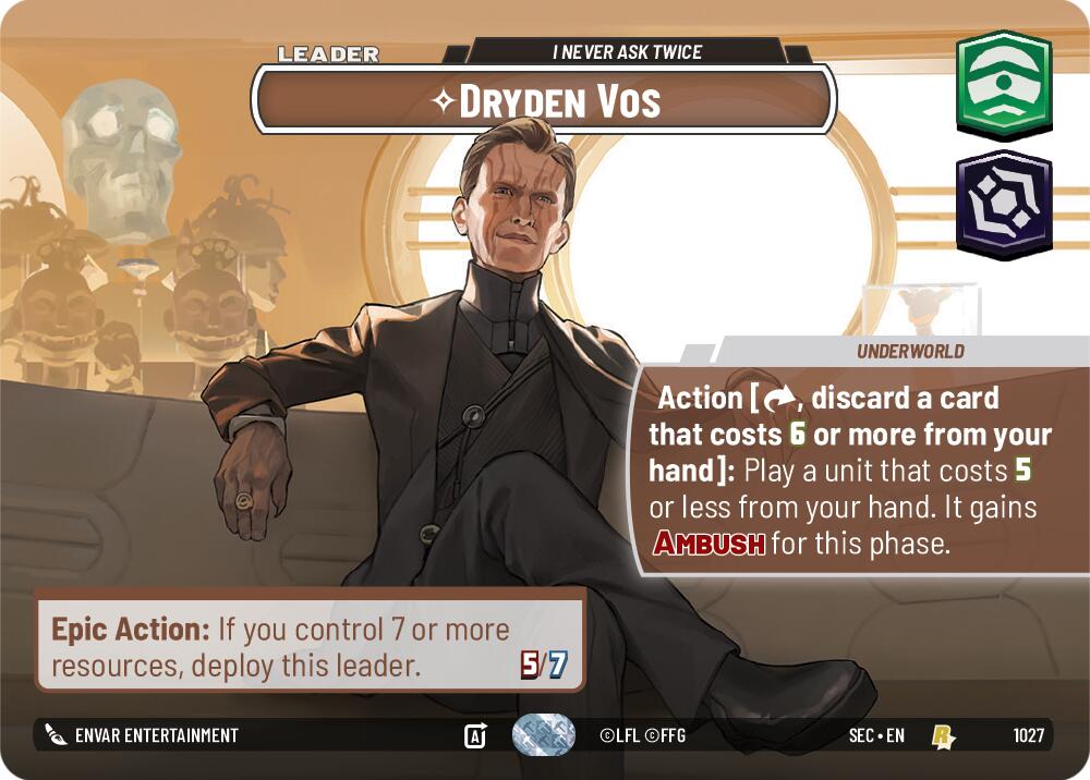 Dryden Vos - I Never Ask Twice (Showcase) (1027) (1027) [Secrets of Power] | Cards and Coasters CA