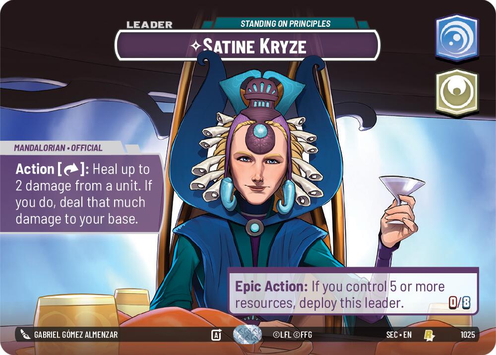 Satine Kryze - Standing on Principles (Showcase) (1025) (1025) [Secrets of Power] | Cards and Coasters CA