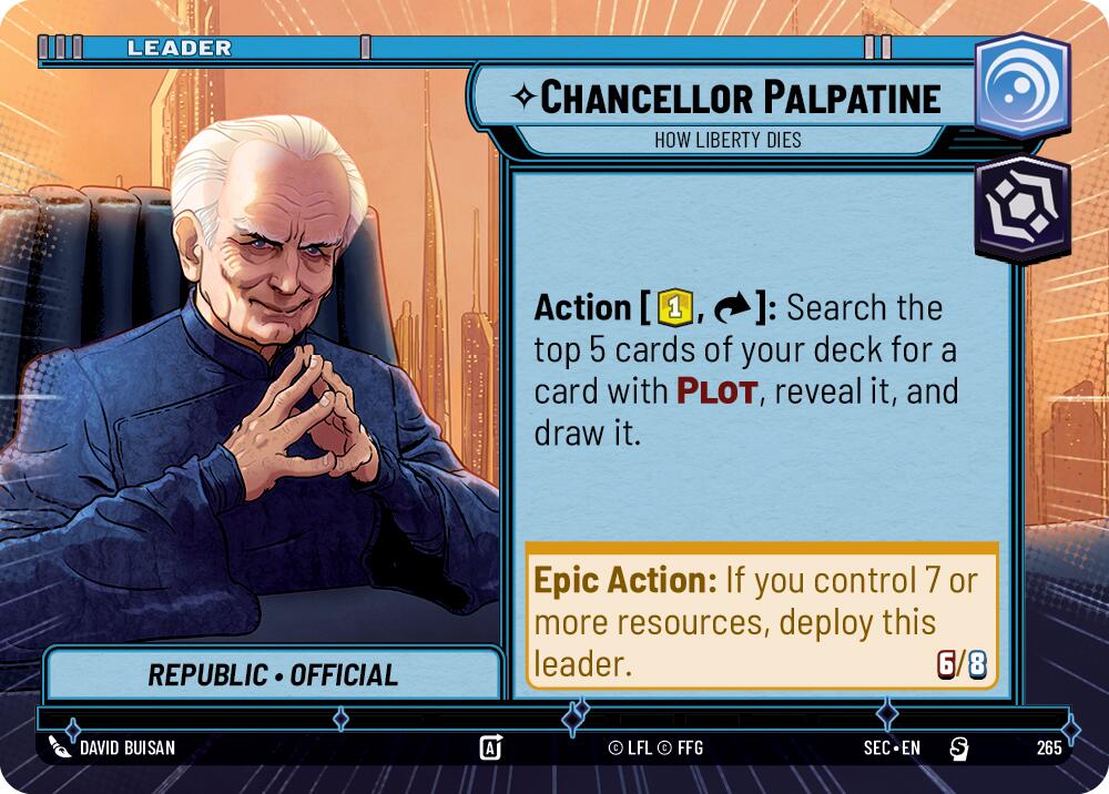 Chancellor Palpatine - How Liberty Dies (Hyperspace) (265) (265) [Secrets of Power] | Cards and Coasters CA