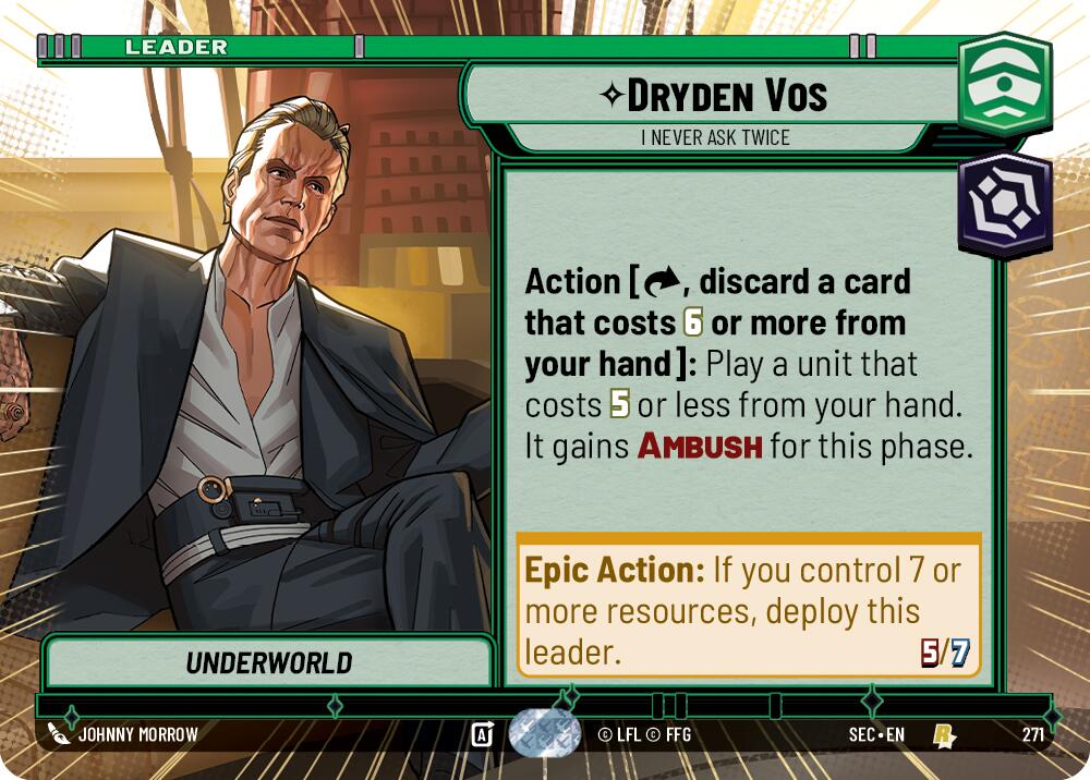Dryden Vos - I Never Ask Twice (Hyperspace) (271) (271) [Secrets of Power] | Cards and Coasters CA