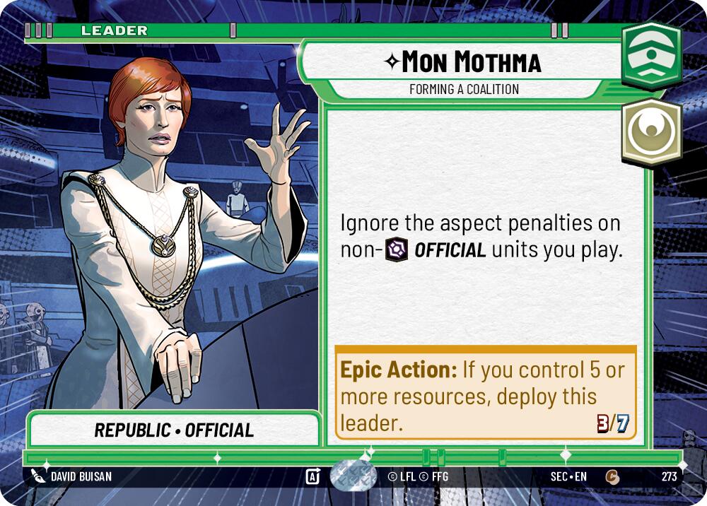 Mon Mothma - Forming a Coalition (Hyperspace) (273) (273) [Secrets of Power] | Cards and Coasters CA