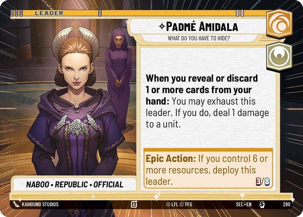 Padme Amidala - What Do You Have to Hide? (Hyperspace) (280) (280) [Secrets of Power] | Cards and Coasters CA