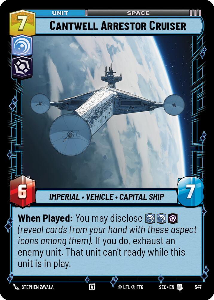 Cantwell Arrestor Cruiser (547) (Foil) (547) [Secrets of Power] | Cards and Coasters CA