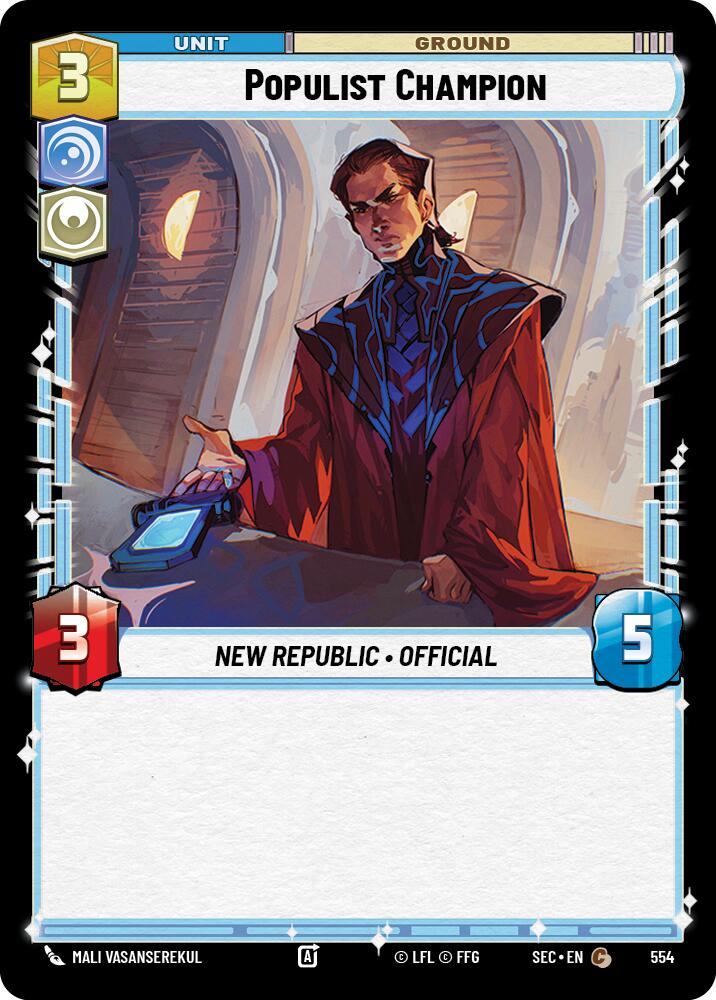 Populist Champion (554) (Foil) (554) [Secrets of Power] | Cards and Coasters CA