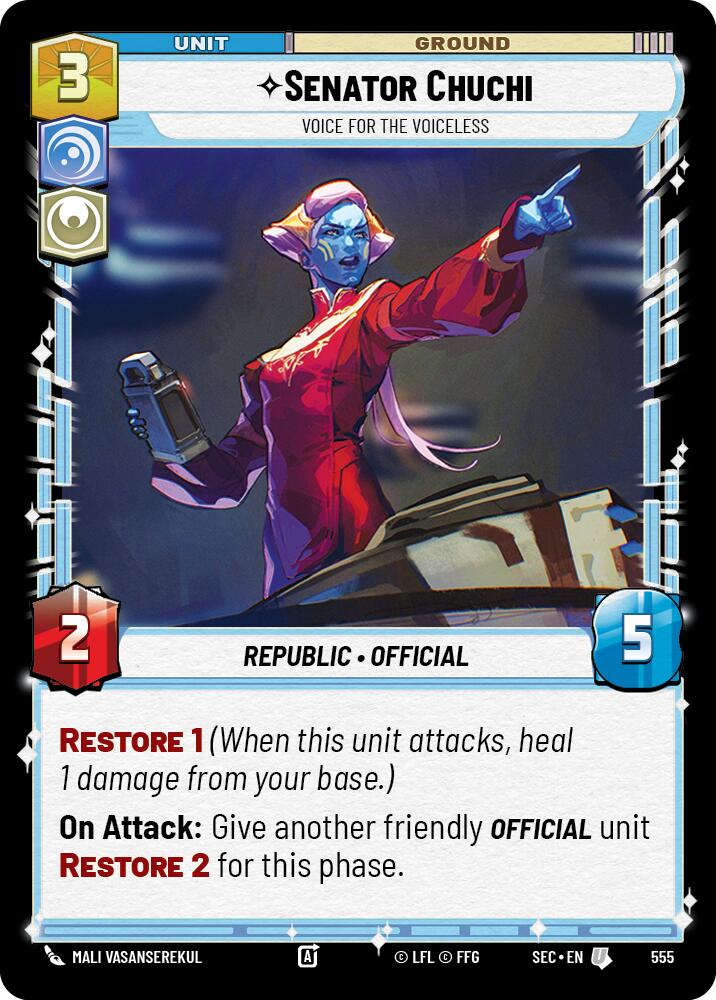 Senator Chuchi - Voice for the Voiceless (Foil) (555) (555) [Secrets of Power] | Cards and Coasters CA